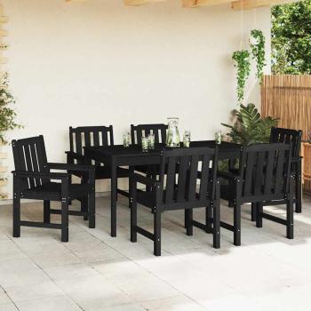 Garten-Essstühle 6 Stück Schwarz 65,5x55,5x88 cm HDPE, Garten-Essstühle 2 Stück Schwarz HDPE