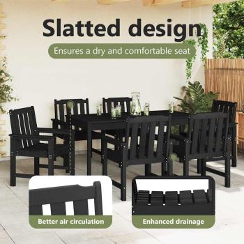Garten-Essstühle 6 Stück Schwarz 65,5x55,5x88 cm HDPE, Garten-Essstühle 2 Stück Schwarz HDPE