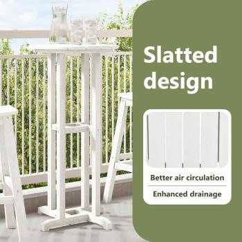 3-teiliges Garten Bar Set Weiß HDPE, Bartisch Weiß 55x55x107 cm HDPE, Barhocker 2 Stück Weiß HDPE