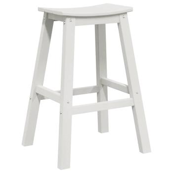 3-teiliges Garten Bar Set Weiß HDPE, Bartisch Weiß 55x55x107 cm HDPE, Barhocker 2 Stück Weiß HDPE