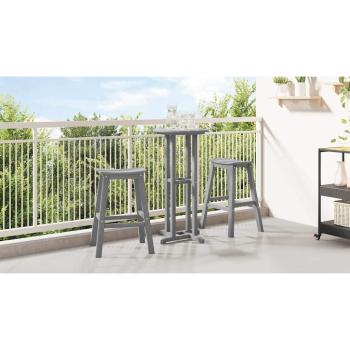 Garten Bar Set 3 pcs Hellgrau HDPE