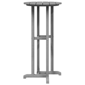 3-teiliges Garten Bar Set Hellgrau HDPE, Bartisch Hellgrau 55x55x107 cm HDPE, Barhocker 2 Stück Hellgrau HDPE