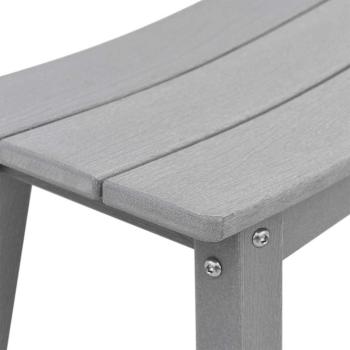 3-teiliges Garten Bar Set Hellgrau HDPE, Bartisch Hellgrau 55x55x107 cm HDPE, Barhocker 2 Stück Hellgrau HDPE
