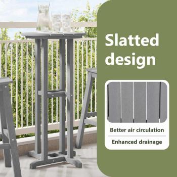 Garten Bar Set 3 pcs Hellgrau HDPE