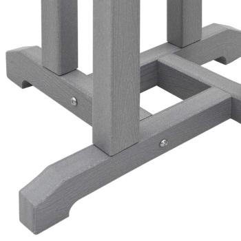 3-teiliges Garten Bar Set Hellgrau HDPE, Bartisch Hellgrau 55x55x107 cm HDPE, Barhocker 2 Stück Hellgrau HDPE