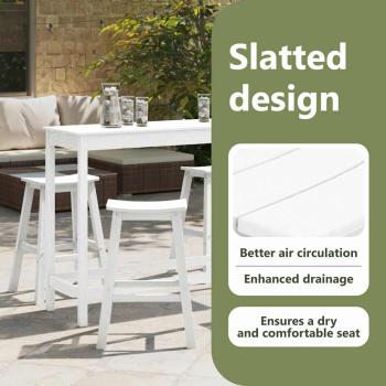 Garten Bar Set 4 pcs Weiß HDPE