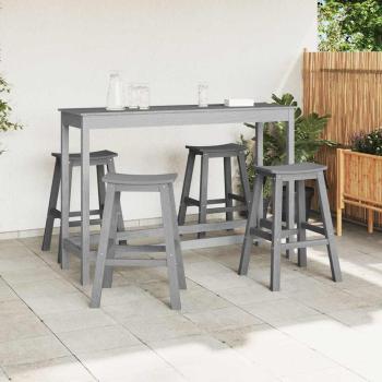 Barhocker 6 Stück Hellgrau HDPE, Barhocker 2 Stück Hellgrau HDPE