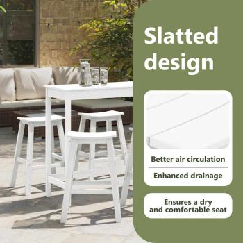Garten Bar Set 6 pcs Weiß HDPE