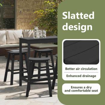 Garten Bar Set 6 pcs Schwarz HDPE