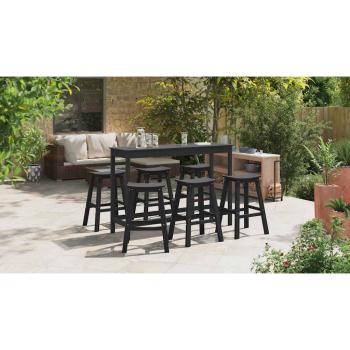 Garten Bar Set 6 pcs Schwarz HDPE