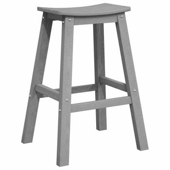 Barhocker 9 Stück Hellgrau HDPE, Barhocker 2 Stück Hellgrau HDPE