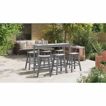 Garten Bar Set 6 pcs Hellgrau HDPE