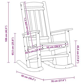 Garten Schaukelstühle 2 Stück Weiß 70x92x107,5 cm HDPE, Garten Schaukelstuhl Weiß 70x92x108 cm HDPE