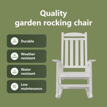 Garten Schaukelstühle 2 Stück Weiß 70x92x107,5 cm HDPE, Garten Schaukelstuhl Weiß 70x92x108 cm HDPE