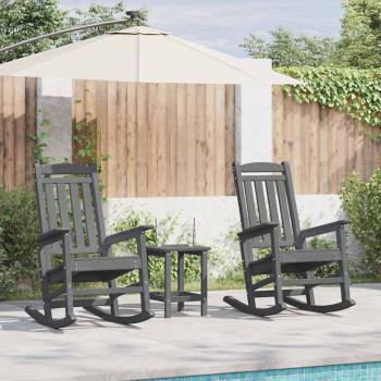 Garten Schaukelstühle 2 Stück Hellgrau 70x92x107,5 cm HDPE, Garten Schaukelstuhl Hellgrau 70x92x108 cm HDPE