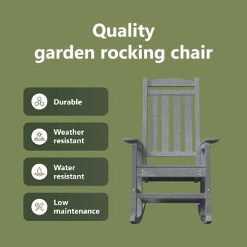 Garten Schaukelstühle 2 Stück Hellgrau 70x92x107,5 cm HDPE, Garten Schaukelstuhl Hellgrau 70x92x108 cm HDPE