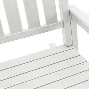 3-teiliges Garten Loungeset Weiß HDPE, Garten Schaukelstuhl Weiß 70x92x108 cm HDPE, Adirondack Beistelltisch Weiß 38x38x45 cm HDPE