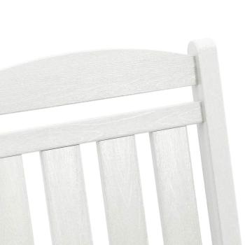 3-teiliges Garten Loungeset Weiß HDPE, Garten Schaukelstuhl Weiß 70x92x108 cm HDPE, Adirondack Beistelltisch Weiß 38x38x45 cm HDPE