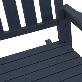3 Teile Garten Lounge Set Marineblau HDPE, Garten Schaukelstuhl Marineblau 70x92x108 cm HDPE, Adirondack Beistelltisch Marineblau 38x38x46 cm HDPE