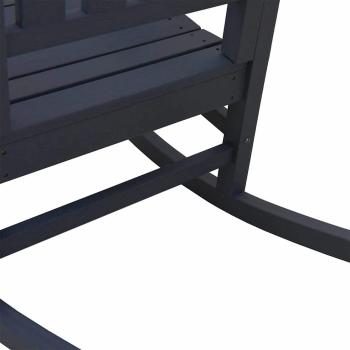 3 Teile Garten Lounge Set Marineblau HDPE, Garten Schaukelstuhl Marineblau 70x92x108 cm HDPE, Adirondack Beistelltisch Marineblau 38x38x46 cm HDPE