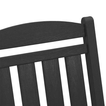 3-teiliges Garten Lounge Set Schwarz HDPE, Schaukelstuhl Schwarz 70x92x108 cm HDPE, Adirondack Beistelltisch Schwarz 38x38x45 cm HDPE