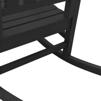 3-teiliges Garten Lounge Set Schwarz HDPE, Schaukelstuhl Schwarz 70x92x108 cm HDPE, Adirondack Beistelltisch Schwarz 38x38x45 cm HDPE