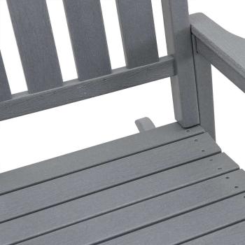 3 teiliges Garten Lounge Set Hellgrau HDPE, Garten Schaukelstuhl Hellgrau 70x92x108 cm HDPE, Adirondack Beistelltisch Hellgrau 38x38x45 cm HDPE