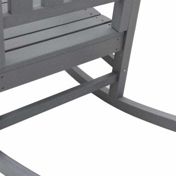 3 teiliges Garten Lounge Set Hellgrau HDPE, Garten Schaukelstuhl Hellgrau 70x92x108 cm HDPE, Adirondack Beistelltisch Hellgrau 38x38x45 cm HDPE