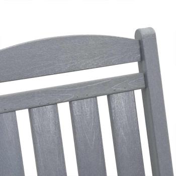 3 teiliges Garten Lounge Set Hellgrau HDPE, Garten Schaukelstuhl Hellgrau 70x92x108 cm HDPE, Adirondack Beistelltisch Hellgrau 38x38x45 cm HDPE