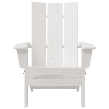 Faltbare Adirondack-Stühle 2 Stück Weiß 74.5x80.5x90 cm HDPE, Faltbarer Adirondack-Stuhl Weiß 74.5x80.5x90 cm HDPE