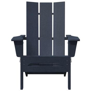 Faltbare Adirondack Stühle 2 Stück Marineblau 74.5x80.5x90 cm HDPE, Faltbarer Adirondack Stuhl Marineblau 74.5x80.5x90 cm HDPE