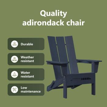 Faltbare Adirondack Stühle 2 Stück Marineblau 74.5x80.5x90 cm HDPE, Faltbarer Adirondack Stuhl Marineblau 74.5x80.5x90 cm HDPE