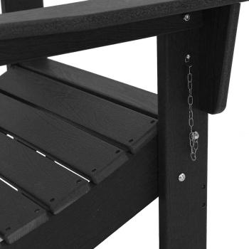 ARDEBO.de - Faltbare Adirondack-Stühle 2 Stück Schwarz 74,5 x 80,5 x 90 cm HDPE, Faltbarer Adirondack-Stuhl Schwarz 74,5 x 80,5 x 90 cm HDPE