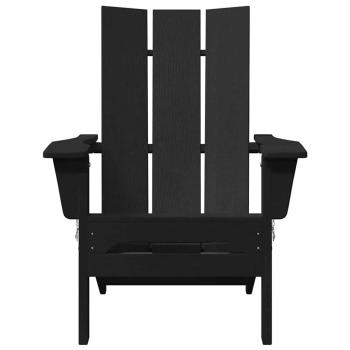 Faltbare Adirondack-Stühle 2 Stück Schwarz 74,5 x 80,5 x 90 cm HDPE, Faltbarer Adirondack-Stuhl Schwarz 74,5 x 80,5 x 90 cm HDPE