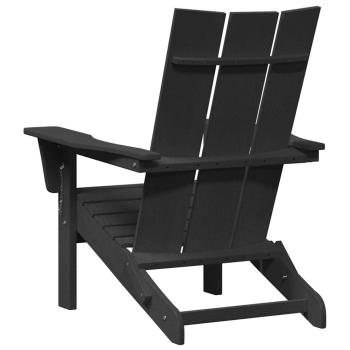 Faltbare Adirondack-Stühle 2 Stück Schwarz 74,5 x 80,5 x 90 cm HDPE, Faltbarer Adirondack-Stuhl Schwarz 74,5 x 80,5 x 90 cm HDPE