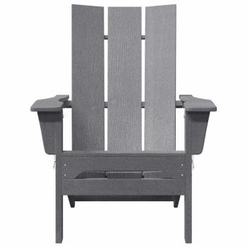 Faltbare Adirondack-Stühle 2 Stück Hellgrau 74.5x80.5x90 cm HDPE, Faltbarer Adirondack-Stuhl Hellgrau 74.5x80.5x90 cm HDPE