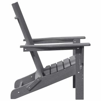 Faltbare Adirondack-Stühle 2 Stück Hellgrau 74.5x80.5x90 cm HDPE, Faltbarer Adirondack-Stuhl Hellgrau 74.5x80.5x90 cm HDPE