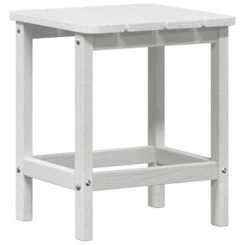 3-teiliges Garten Lounge Set Weiß HDPE, Klappbarer Adirondack Stuhl Weiß 74.5x80.5x90 cm HDPE, Adirondack Beistelltisch Weiß 38x38x45 cm HDPE