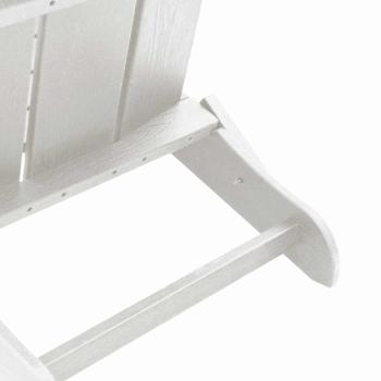 3-teiliges Garten Lounge Set Weiß HDPE, Klappbarer Adirondack Stuhl Weiß 74.5x80.5x90 cm HDPE, Adirondack Beistelltisch Weiß 38x38x45 cm HDPE
