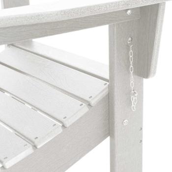 3-teiliges Garten Lounge Set Weiß HDPE, Klappbarer Adirondack Stuhl Weiß 74.5x80.5x90 cm HDPE, Adirondack Beistelltisch Weiß 38x38x45 cm HDPE