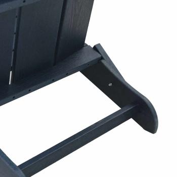 3-teiliges Garten-Loungeset Marineblau HDPE, faltbarer Adirondack-Stuhl Marineblau 74,5x80,5x90 cm HDPE, Adirondack-Beistelltisch Marineblau 38x38x46 cm HDPE