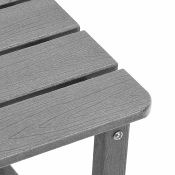 3-teiliges Garten-Lounge-Set Hellgrau HDPE, Faltbarer Adirondack-Stuhl Hellgrau 74,5x80,5x90 cm HDPE, Adirondack Beistelltisch Hellgrau 38x38x45 cm HDPE