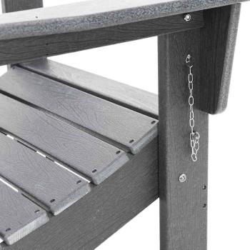 3-teiliges Garten-Lounge-Set Hellgrau HDPE, Faltbarer Adirondack-Stuhl Hellgrau 74,5x80,5x90 cm HDPE, Adirondack Beistelltisch Hellgrau 38x38x45 cm HDPE