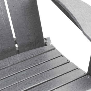 3-teiliges Garten-Lounge-Set Hellgrau HDPE, Faltbarer Adirondack-Stuhl Hellgrau 74,5x80,5x90 cm HDPE, Adirondack Beistelltisch Hellgrau 38x38x45 cm HDPE