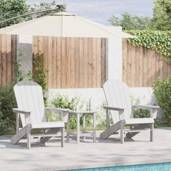 ARDEBO.de - Adirondack Stühle 2 Stück Weiß 74x82x90 cm HDPE, Adirondack Stuhl Weiß 74x82x91 cm HDPE