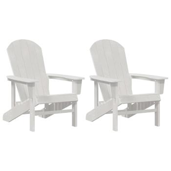 Adirondack Stühle 2 Stück Weiß 74x82x90 cm HDPE, Adirondack Stuhl Weiß 74x82x91 cm HDPE