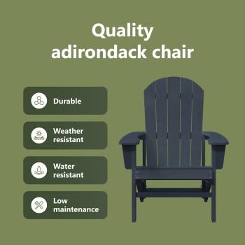 Adirondack Stühle 2 Stück Marineblau 74x82x90 cm HDPE, Adirondack Stuhl Marineblau 74x82x91 cm HDPE