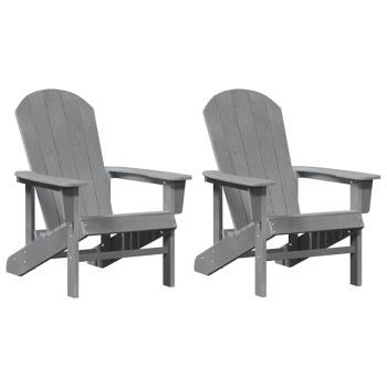 Adirondack Stühle 2 Stück Hellgrau 74x82x90 cm HDPE, Adirondack Stuhl Hellgrau 74x82x91 cm HDPE