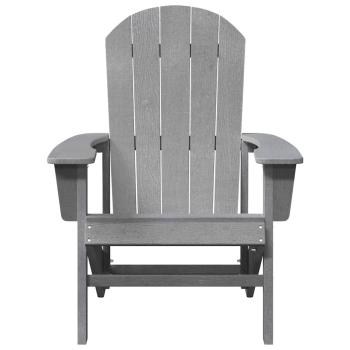Adirondack Stühle 2 Stück Hellgrau 74x82x90 cm HDPE, Adirondack Stuhl Hellgrau 74x82x91 cm HDPE