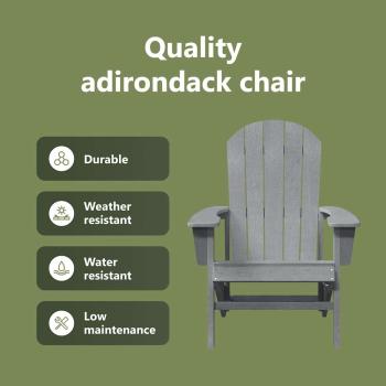Adirondack Stühle 2 Stück Hellgrau 74x82x90 cm HDPE, Adirondack Stuhl Hellgrau 74x82x91 cm HDPE
